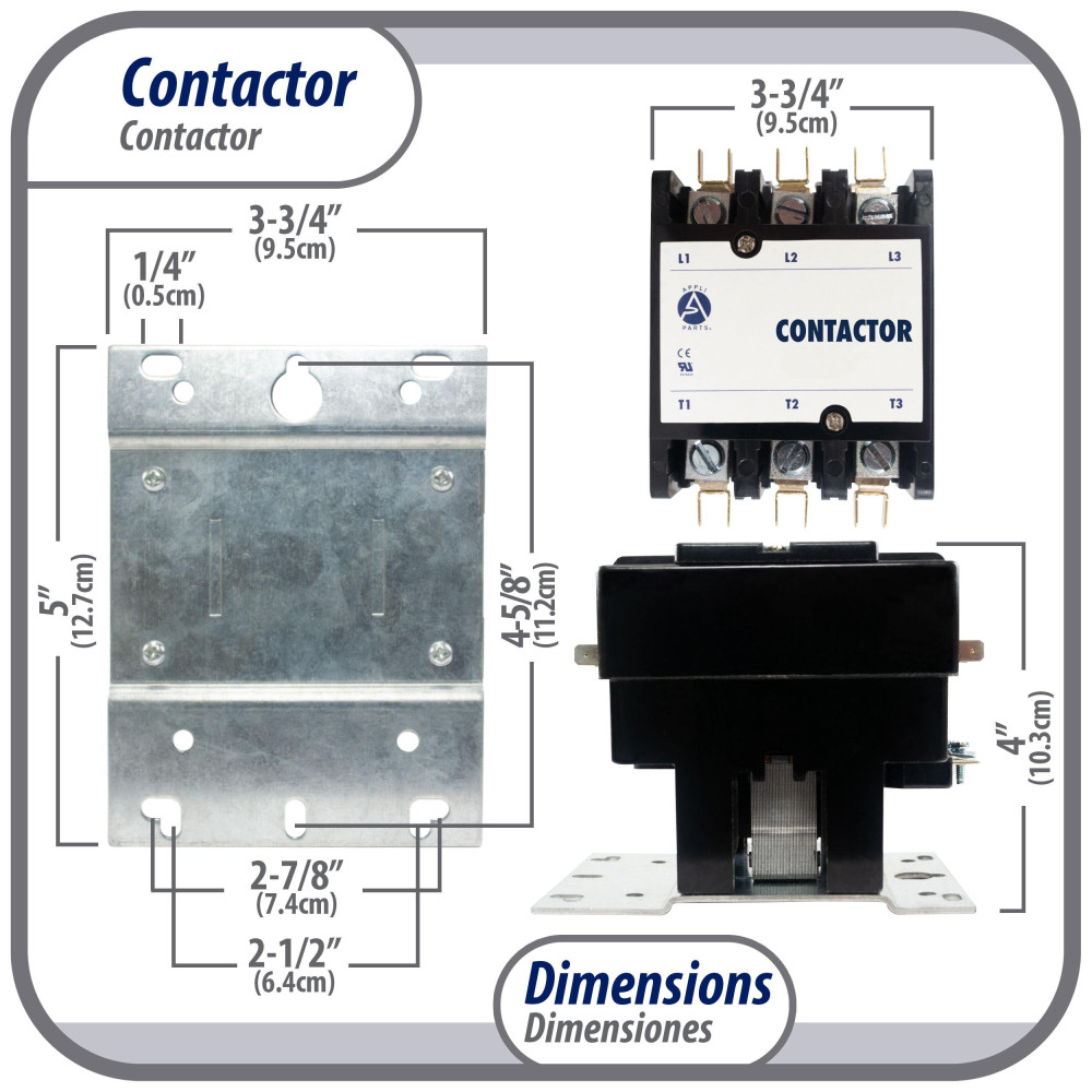 Appli Parts APAC-37524 Heavy Duty Contactor 3 Poles 75A 24V Coil Replacement for AC Compressors and Electrical Applications UL Certified E476929 Appli Parts APAC-37524 Heavy Duty Contactor 3 Poles 75A 24V Coil Replacement for AC Compressors and Electrical Applications UL Certified E476929