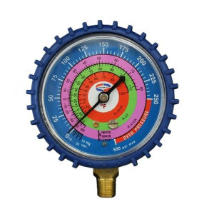 Uniweld G530LD Manifold Gauge Low Compatible with R410A, R22, R404A, psi-Fahrenheit