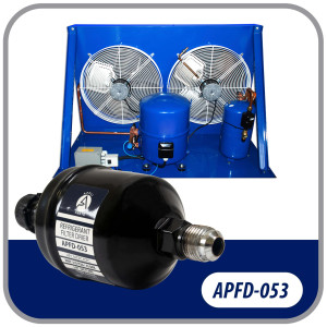 Appli Parts APFD-053 3/8 in Liquid Line Refrigerant AC Filter Drier hvac Refrigeration 053 SAE Flare connection universal unidirectional 4-1/2 in long 2 in wide
 Appli Parts APFD-053 3/8 in Liquid Line Refrigerant AC Filter Drier hvac Refrigeration 053 SAE Flare connection universal unidirectional 4-1/2 in long 2 in wide