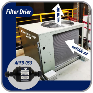 Appli Parts APFD-053 3/8 in Liquid Line Refrigerant AC Filter Drier hvac Refrigeration 053 SAE Flare connection universal unidirectional 4-1/2 in long 2 in wide
 Appli Parts APFD-053 3/8 in Liquid Line Refrigerant AC Filter Drier hvac Refrigeration 053 SAE Flare connection universal unidirectional 4-1/2 in long 2 in wide