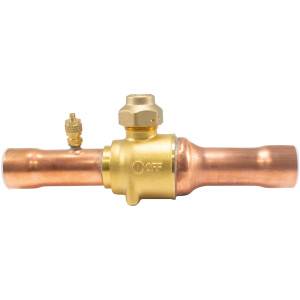 Appli Parts APBV-058 5/8 in Shut Off Ball Valve ODF Universal Replacement 610 psi (4.2 Mpa) max pressure -22 F to 248 F work temperature with 1/4 in SAE service port, with 6-1/2 in overall length Appli Parts APBV-058 5/8 in Shut Off Ball Valve ODF Universal Replacement 610 psi (4.2 Mpa) max pressure -22 F to 248 F work temperature with 1/4 in SAE service port, with 6-1/2 in overall length