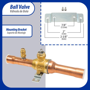 Appli Parts APBV-058 5/8 in Shut Off Ball Valve ODF Universal Replacement 610 psi (4.2 Mpa) max pressure -22 F to 248 F work temperature with 1/4 in SAE service port, with 6-1/2 in overall length Appli Parts APBV-058 5/8 in Shut Off Ball Valve ODF Universal Replacement 610 psi (4.2 Mpa) max pressure -22 F to 248 F work temperature with 1/4 in SAE service port, with 6-1/2 in overall length
