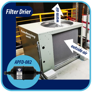 Appli Parts APFD-082 1/4 in Liquid Line Refrigerant AC Filter Drier hvac Refrigeration 082 SAE Flare connection universal unidirectional 6in long 2-1/4 in wide Appli Parts APFD-082 1/4 in Liquid Line Refrigerant AC Filter Drier hvac Refrigeration 082 SAE Flare connection universal unidirectional 6in long 2-1/4 in wide