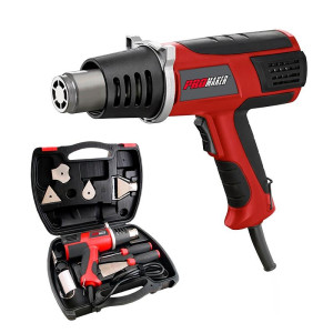 Promaker 1500W Heat Gun PRO-PC1500KIT
Voltage - Frequency: 120V - 60Hz
Amperage: 13.0AMP
Power: 1500W
Number of temperatures: 2
Temperature: 482 - 842 F
Cord: 6.5ft Promaker 1500W Heat Gun PRO-PC1500KIT
Voltage - Frequency: 120V - 60Hz
Amperage: 13.0AMP
Power: 1500W
Number of temperatures: 2
Temperature: 482 - 842 F
Cord: 6.5ft