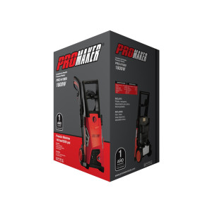 Promaker 1800W Presure Washer PRO-H1800
Voltage - Frequency: 120V - 60 Hz
Amperage: 15.5AMP
Power: 1800W
Rated flow: 1.8 gal/min
Max pressure: 2030 PSI
Auto stop: Si
Hose: 16.5ft
Cord: 16.5ft Promaker 1800W Presure Washer PRO-H1800
Voltage - Frequency: 120V - 60 Hz
Amperage: 15.5AMP
Power: 1800W
Rated flow: 1.8 gal/min
Max pressure: 2030 PSI
Auto stop: Si
Hose: 16.5ft
Cord: 16.5ft