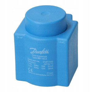 Danfoss 018F7360 Solenoid Coil 110 V,60 Hz, 13 W, 50 Hz, 15 W, IP00, BB110CS, DIN Spades Danfoss 018F7360 Solenoid Coil 110 V,60 Hz, 13 W, 50 Hz, 15 W, IP00, BB110CS, DIN Spades