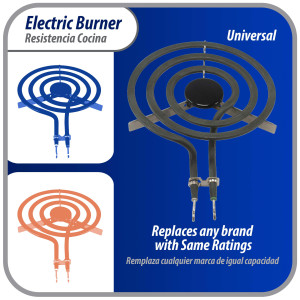 Appli Parts REC-136 Range Heater Element 3 Turns, 6 in, 110 V, Universal Replacement SP111YA, TS3W6111, SU207, S36Y11-120V and others