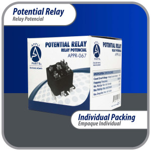 Appli Parts APPR-067 Potential Relay 067, Coil Voltage 420 V, Min Pick up 295 V, Max Pick up 315 V, Max Drop Out 125 V, 50/60 Hz Universal replacement for HVAC and Refrigeration units Appli Parts APPR-067 Potential Relay 067, Coil Voltage 420 V, Min Pick up 295 V, Max Pick up 315 V, Max Drop Out 125 V, 50/60 Hz Universal replacement for HVAC and Refrigeration units