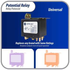 Appli Parts APPR-067 Potential Relay 067, Coil Voltage 420 V, Min Pick up 295 V, Max Pick up 315 V, Max Drop Out 125 V, 50/60 Hz Universal replacement for HVAC and Refrigeration units Appli Parts APPR-067 Potential Relay 067, Coil Voltage 420 V, Min Pick up 295 V, Max Pick up 315 V, Max Drop Out 125 V, 50/60 Hz Universal replacement for HVAC and Refrigeration units
