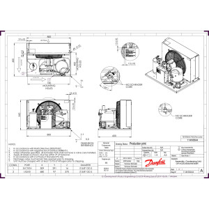 Danfoss HCZC0300UWE300R Condensing Unit Copper Coil Aluminum Fins 3HP MBP 460V/3Ph/60Hz R134a,R404A,R448A,R449A,R452A POE Oil 1 Fan with Reciprocating Compressor MTZ40-4 114N3644 Danfoss HCZC0300UWE300R Condensing Unit Copper Coil Aluminum Fins 3HP MBP 460V/3Ph/60Hz R134a,R404A,R448A,R449A,R452A POE Oil 1 Fan with Reciprocating Compressor MTZ40-4 114N3644