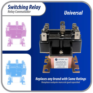 Appli Parts APSWR-342 90-342, 208-240 VAC Coil, General Purpose Switching Relay, DPDT, for HVAC applications and other general electrical installations, Replaces APSR-342