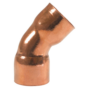Appli Parts AP-C05845 45 Degree Elbow Short turn 5/8 in Copper pipe fittings CxC Sweat connections for refrigeration, air conditioning and plumbing applications ACR and Type L copper pipe Appli Parts AP-C05845 45 Degree Elbow Short turn 5/8 in Copper pipe fittings CxC Sweat connections for refrigeration, air conditioning and plumbing applications ACR and Type L copper pipe