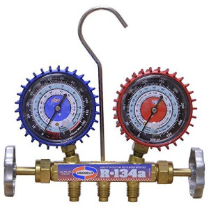 Uniweld 47851 Manifold Automotive, R134a,R12, 2 Valves, 60 in Soft Magic Hose, with Couplers, 2-1/2 in LPF Gauge Uniweld 47851 Manifold Automotive, R134a,R12, 2 Valves, 60 in Soft Magic Hose, with Couplers, 2-1/2 in LPF Gauge