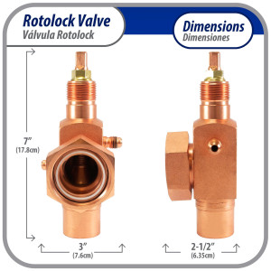 Appli Parts APRV-VA02 Rotolock Valve V02 1-3/4 in x 1-1/8 in ODF solder connection Universal replacement valve will work for refrigeration and air conditioning systems Appli Parts APRV-VA02 Rotolock Valve V02 1-3/4 in x 1-1/8 in ODF solder connection Universal replacement valve will work for refrigeration and air conditioning systems