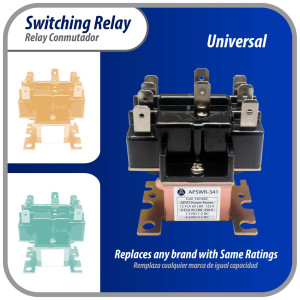 Appli Parts APSWR-341 90-341,110 VAC, General Purpose Switching Relay,DPDT, for HVAC applications and other general electrical installations Replaces APSR-341 Appli Parts APSWR-341 90-341,110 VAC, General Purpose Switching Relay,DPDT, for HVAC applications and other general electrical installations Replaces APSR-341