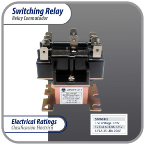 Appli Parts APSWR-341 90-341, 110 VAC, General Purpose Switching Relay, DPDT, for HVAC applications and other general electrical installations, Replaces APSR-341