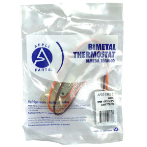 Appli Parts APBT-S8835 Bimetal Thermostat 2 Wire, Open 59 F and Close 32 F, orange and brown colored wires, Reference: BIM-8835 RO40504 Thermodisc Appli Parts APBT-S8835 Bimetal Thermostat 2 Wire, Open 59 F and Close 32 F, orange and brown colored wires, Reference: BIM-8835 RO40504 Thermodisc