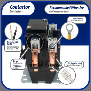 Appli Parts APAC-1S4024 Heavy Duty 1 Pole with Shunt Contactor 40 Amp 24 Volt Coil Replacement for ac Compressor and Electrical Applications UL E476929 Appli Parts APAC-1S4024 Heavy Duty 1 Pole with Shunt Contactor 40 Amp 24 Volt Coil Replacement for ac Compressor and Electrical Applications UL E476929