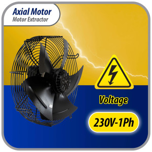 Appli Parts AXF-450-1 17-3/4 in Axial Fan Motor Guard Mounted Fan Blade 220V, 1 Ph, 50-60 Hz, 330W, 1600 rpm, Universal replacement for Cold Room Evaporators, Condensing Units, Work Temp -22F to 140F