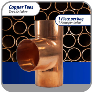 Appli Parts AP-T218 2-1/8 in Wrot Copper Tee CxCxC connections for refrigeration, air conditioning and plumbing applications ACR and Type L copper pipe Appli Parts AP-T218 2-1/8 in Wrot Copper Tee CxCxC connections for refrigeration, air conditioning and plumbing applications ACR and Type L copper pipe