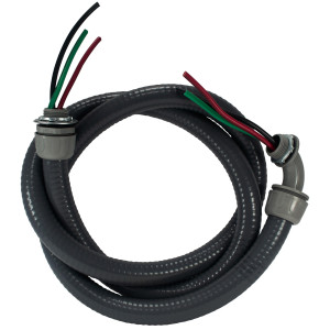 MA-Line MA-P4034W Whip with Plastic Fittings 3/4in x 4Ft for Air Conditioning Nmbr 8 Black,Green and Red THHN Stranded Wire MA-Line MA-P4034W Whip with Plastic Fittings 3/4in x 4Ft for Air Conditioning Nmbr 8 Black,Green and Red THHN Stranded Wire
