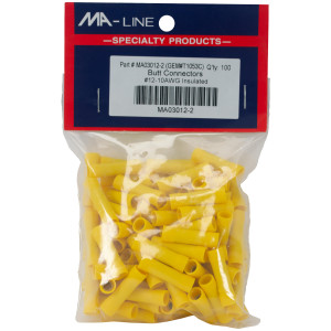 MA-Line MA03012-2 Butt Splice Connector 12-10. Bag of 100ea MA-Line MA03012-2 Butt Splice Connector 12-10. Bag of 100ea