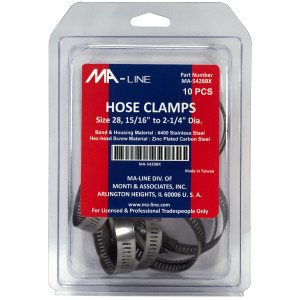 MA-Line MA-5428BX Hose Clamp 1-5/16in to 2-1/4in Diameter. Size 28. Combo Hex (10 x Bag) MA-Line MA-5428BX Hose Clamp 1-5/16in to 2-1/4in Diameter. Size 28. Combo Hex (10 x Bag)
