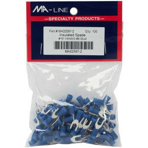 MA-Line MA02597-2 Terminal Acampanado con Aislamiento de Vinilo 16-14, 8 Stud. Bag of 100ea MA-Line MA02597-2 Terminal Acampanado con Aislamiento de Vinilo 16-14, 8 Stud. Bag of 100ea