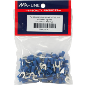 MA-Line MA02978-2 Terminal Acampanado con Aislamiento de Vinilo 16-14, 10 Stud. Bag of 100ea MA-Line MA02978-2 Terminal Acampanado con Aislamiento de Vinilo 16-14, 10 Stud. Bag of 100ea