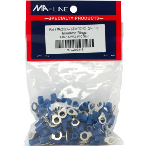 MA-Line MA02621-2 Rings Flared Vinyl Insulated 16-14, 10 Stud. Bag of 100ea MA-Line MA02621-2 Rings Flared Vinyl Insulated 16-14, 10 Stud. Bag of 100ea