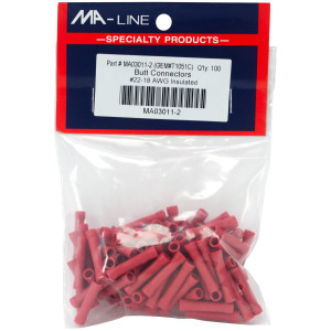 MA-Line MA03011-2 Butt Splice Connector 22-18 Bag of 100ea MA-Line MA03011-2 Butt Splice Connector 22-18 Bag of 100ea