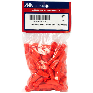 MA-Line MA01020-3 Orange Twist on Wire Connector No. 22 through 14 AWG. Bag of 100ea MA-Line MA01020-3 Orange Twist on Wire Connector No. 22 through 14 AWG. Bag of 100ea