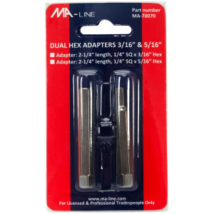 MA-Line MA-70070 Hex Adaptors for Ratchet Wrench 3/16in and 5/16in MA-Line MA-70070 Hex Adaptors for Ratchet Wrench 3/16in and 5/16in