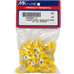 MA-Line MA02622-2 Rings Flared Vinyl Insulated 12-10, 10 Stud Bag of 100ea MA-Line MA02622-2 Rings Flared Vinyl Insulated 12-10, 10 Stud Bag of 100ea