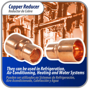 Appli Parts AP-R034012 3/4x1/2 in Reducing Bushing Copper pipe fittings C x C Sweat connections for refrigeration, air conditioning and plumbing applications ACR and Type L copper pipe Appli Parts AP-R034012 3/4x1/2 in Reducing Bushing Copper pipe fittings C x C Sweat connections for refrigeration, air conditioning and plumbing applications ACR and Type L copper pipe