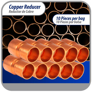 Appli Parts AP-R078034 7/8x3/4 in Reducing Bushing Copper pipe fittings C x C Sweat connections for refrigeration, air conditioning and plumbing applications ACR and Type L copper pipe Appli Parts AP-R078034 7/8x3/4 in Reducing Bushing Copper pipe fittings C x C Sweat connections for refrigeration, air conditioning and plumbing applications ACR and Type L copper pipe