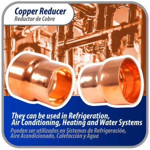 Appli Parts AP-R158138 1-5/8x1-3/8 in Reducing Bushing Copper pipe fittings CxC Sweat connections for refrigeration, air conditioning and plumbing applications ACR and Type L copper pipe Appli Parts AP-R158138 1-5/8x1-3/8 in Reducing Bushing Copper pipe fittings CxC Sweat connections for refrigeration, air conditioning and plumbing applications ACR and Type L copper pipe