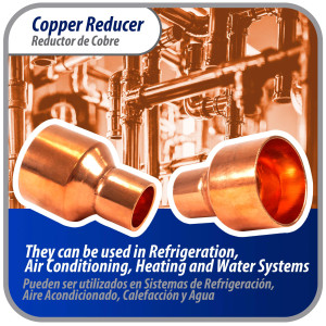 Appli Parts AP-R158078 1-5/8x7/8 in Reducing Bushing Copper pipe fittings CxC Sweat connections for refrigeration, air conditioning and plumbing applications ACR and Type L copper pipe Appli Parts AP-R158078 1-5/8x7/8 in Reducing Bushing Copper pipe fittings CxC Sweat connections for refrigeration, air conditioning and plumbing applications ACR and Type L copper pipe