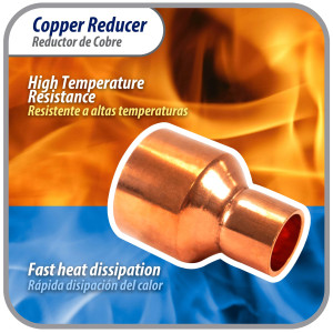 Appli Parts AP-R158078 1-5/8x7/8 in Reducing Bushing Copper pipe fittings CxC Sweat connections for refrigeration, air conditioning and plumbing applications ACR and Type L copper pipe Appli Parts AP-R158078 1-5/8x7/8 in Reducing Bushing Copper pipe fittings CxC Sweat connections for refrigeration, air conditioning and plumbing applications ACR and Type L copper pipe