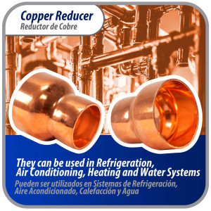 Appli Parts AP-R158118 1-5/8x1-1/8 in Reducing Bushing Copper pipe fittings CxC Sweat connections for refrigeration, air conditioning and plumbing applications ACR and Type L copper pipe Appli Parts AP-R158118 1-5/8x1-1/8 in Reducing Bushing Copper pipe fittings CxC Sweat connections for refrigeration, air conditioning and plumbing applications ACR and Type L copper pipe