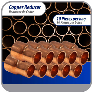 Appli Parts AP-R012038 1/2x3/8 in Reducing Bushing Copper pipe fittings C x C Sweat connections for refrigeration, air conditioning and plumbing applications ACR and Type L copper pipe Appli Parts AP-R012038 1/2x3/8 in Reducing Bushing Copper pipe fittings C x C Sweat connections for refrigeration, air conditioning and plumbing applications ACR and Type L copper pipe