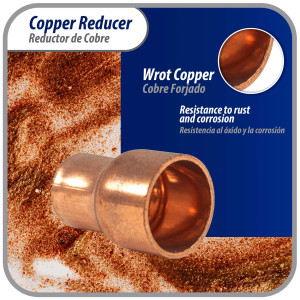Appli Parts AP-R012038 1/2x3/8 in Reducing Bushing Copper pipe fittings C x C Sweat connections for refrigeration, air conditioning and plumbing applications ACR and Type L copper pipe Appli Parts AP-R012038 1/2x3/8 in Reducing Bushing Copper pipe fittings C x C Sweat connections for refrigeration, air conditioning and plumbing applications ACR and Type L copper pipe