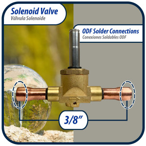 Appli Parts APSOV-38CS 3/8 ODF Solenoid Valve Body, Normally Closed NC, Coil Not Included, Suitable for multiple refrigerants CFC, HCFC and HFC