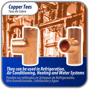 Appli Parts AP-T014B10 1/4in Wrot Copper Tee CxCxC connections for refrigeration, air conditioning and plumbing applications ACR and Type L copper pipe (10 x Bag)
 Appli Parts AP-T014B10 1/4in Wrot Copper Tee CxCxC connections for refrigeration, air conditioning and plumbing applications ACR and Type L copper pipe (10 x Bag)