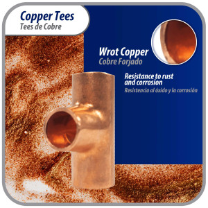 Appli Parts AP-T014B10 1/4in Wrot Copper Tee CxCxC connections for refrigeration, air conditioning and plumbing applications ACR and Type L copper pipe (10 x Bag)
 Appli Parts AP-T014B10 1/4in Wrot Copper Tee CxCxC connections for refrigeration, air conditioning and plumbing applications ACR and Type L copper pipe (10 x Bag)