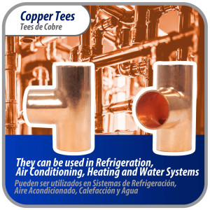 Appli Parts AP-T034B10 3/4 in Wrot Copper Tee CxCxC connections for refrigeration, air conditioning and plumbing applications ACR and Type L copper pipe (10 x Bag)
 Appli Parts AP-T034B10 3/4 in Wrot Copper Tee CxCxC connections for refrigeration, air conditioning and plumbing applications ACR and Type L copper pipe (10 x Bag)