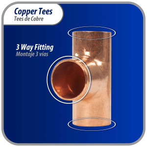 Appli Parts AP-T012B10 1/2in Wrot Copper Tee CxCxC connections for refrigeration, air conditioning and plumbing applications ACR and Type L copper pipe (10 x Bag)
 Appli Parts AP-T012B10 1/2in Wrot Copper Tee CxCxC connections for refrigeration, air conditioning and plumbing applications ACR and Type L copper pipe (10 x Bag)