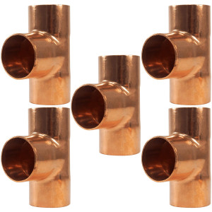 Appli Parts AP-T138B5 1-3/8in Wrot Copper Tee CxCxC connections for refrigeration, air conditioning and plumbing applications ACR and Type L copper pipe (5 x Bag)
 Appli Parts AP-T138B5 1-3/8in Wrot Copper Tee CxCxC connections for refrigeration, air conditioning and plumbing applications ACR and Type L copper pipe (5 x Bag)