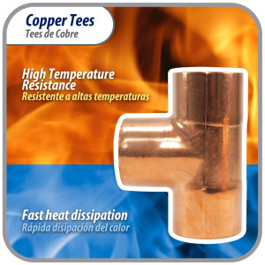 Appli Parts AP-T138B5 1-3/8in Wrot Copper Tee CxCxC connections for refrigeration, air conditioning and plumbing applications ACR and Type L copper pipe (5 x Bag)
 Appli Parts AP-T138B5 1-3/8in Wrot Copper Tee CxCxC connections for refrigeration, air conditioning and plumbing applications ACR and Type L copper pipe (5 x Bag)