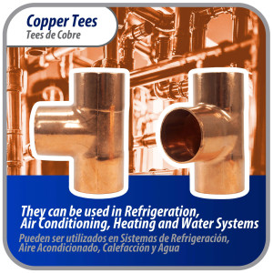 Appli Parts AP-T138B5 1-3/8in Wrot Copper Tee CxCxC connections for refrigeration, air conditioning and plumbing applications ACR and Type L copper pipe (5 x Bag)
 Appli Parts AP-T138B5 1-3/8in Wrot Copper Tee CxCxC connections for refrigeration, air conditioning and plumbing applications ACR and Type L copper pipe (5 x Bag)
